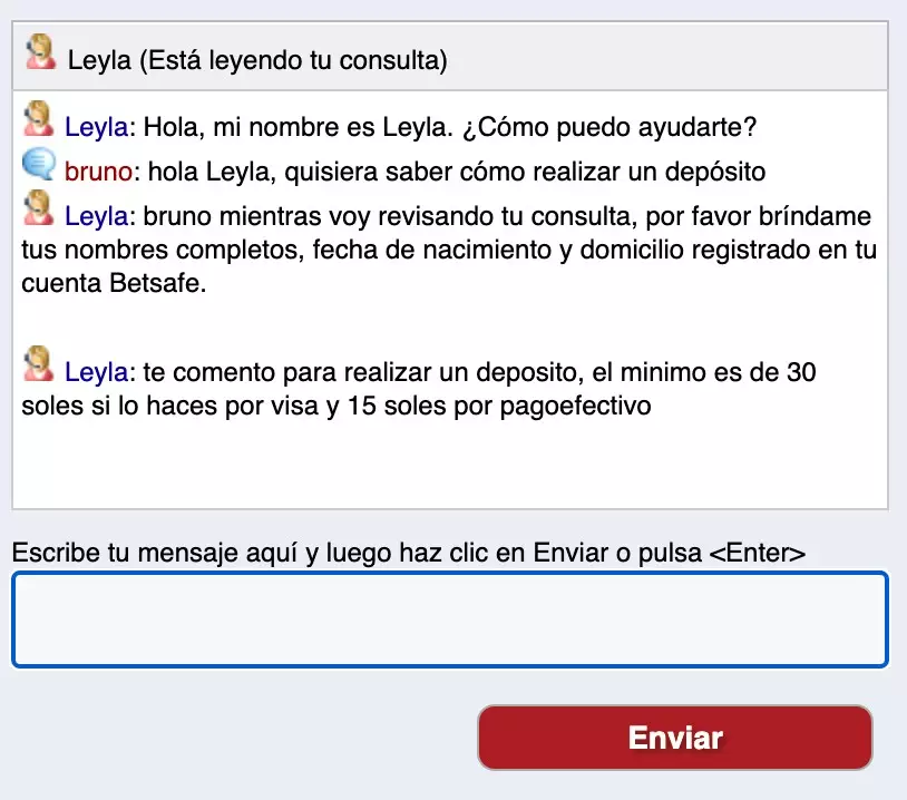 chat en vivo en betsafe perú