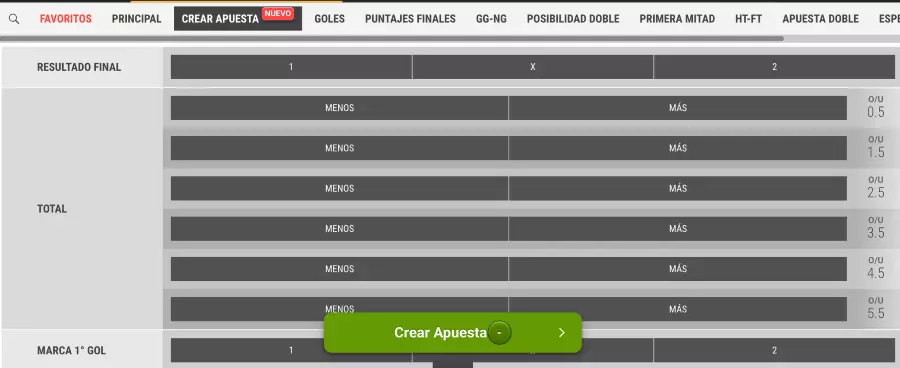 crear apuesta en meridianbet peru