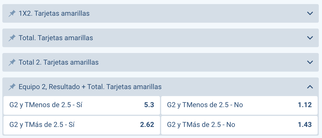 apuestas de fútbol tarjetas amarillas