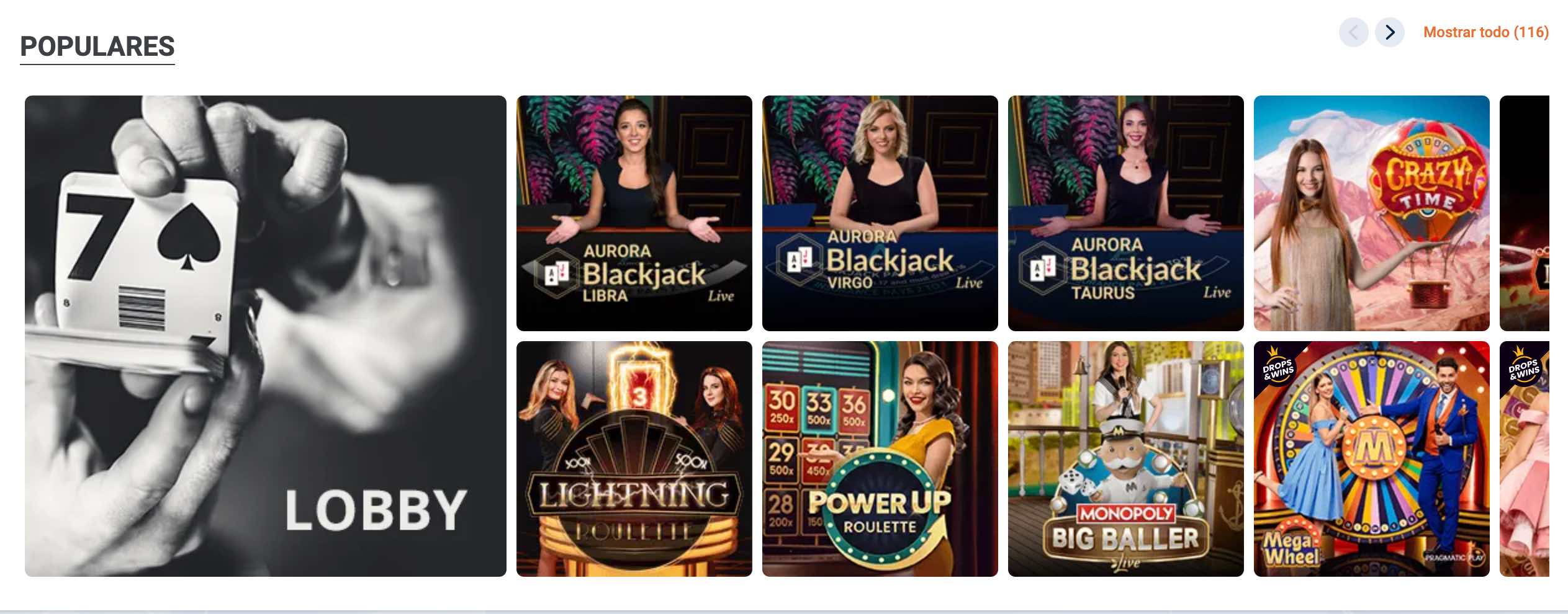 juegos populares en el casino de tonybet perú