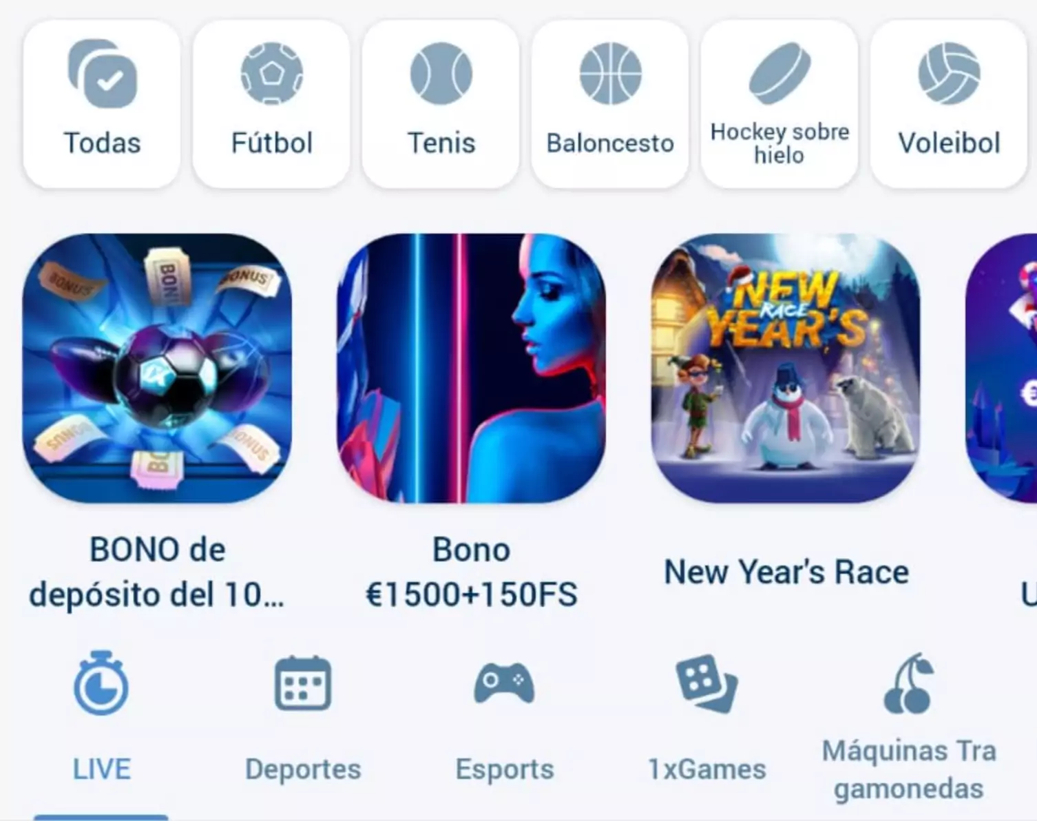 1xbet app peru barra superior