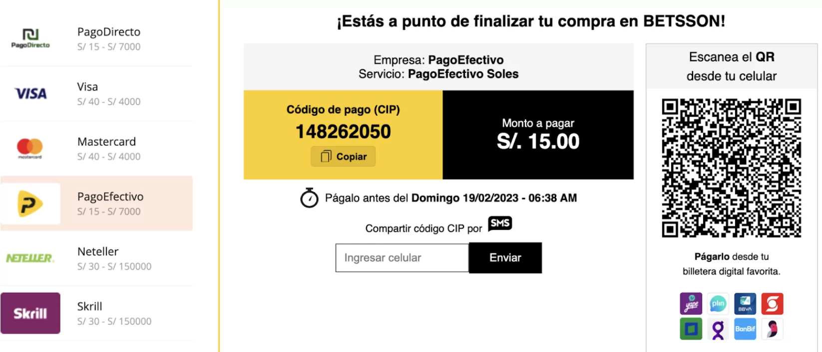 casas de apuestas con plin betsson