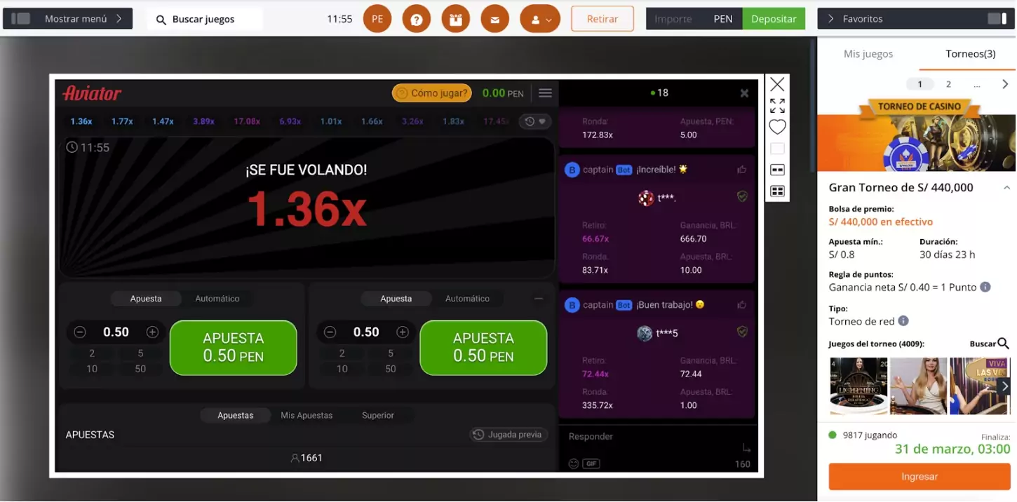 cómo jugar aviator en Betsson Perú