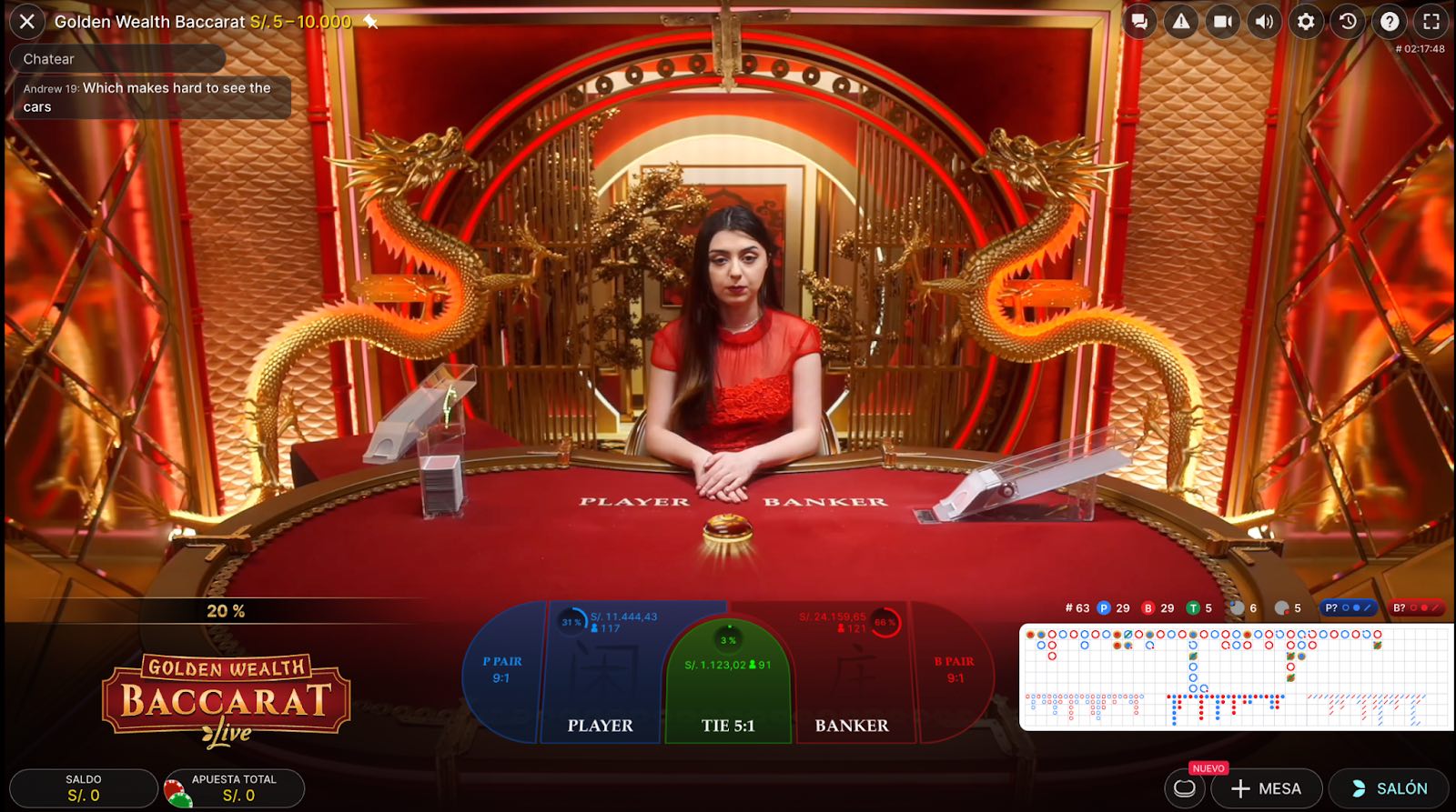 baccarat casinos en vivo online