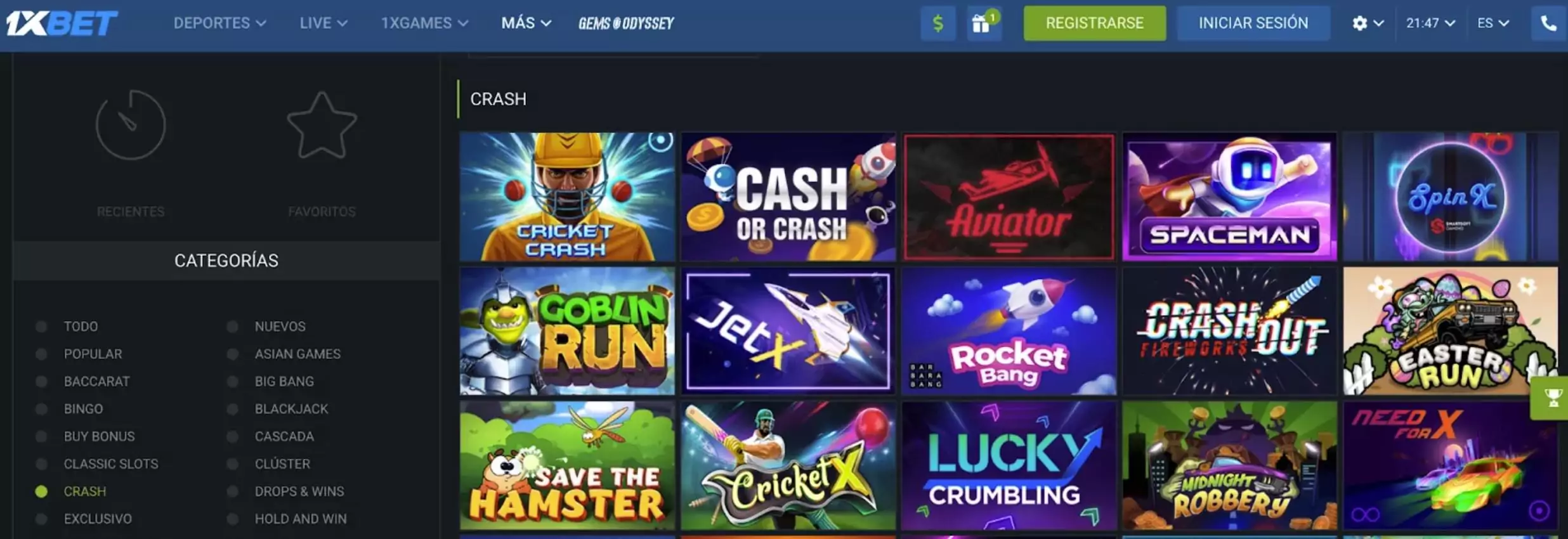 1xbet crash casino peru