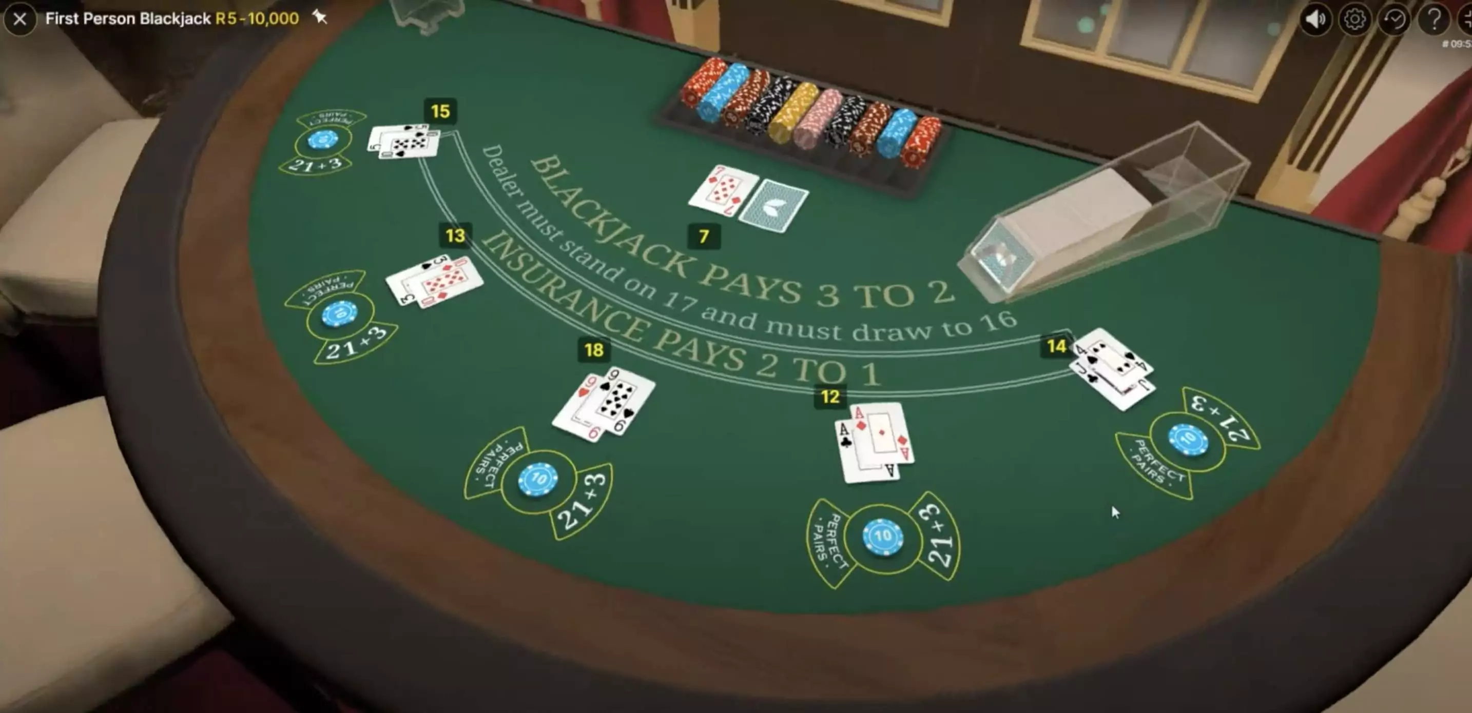 acciones en blackjack online