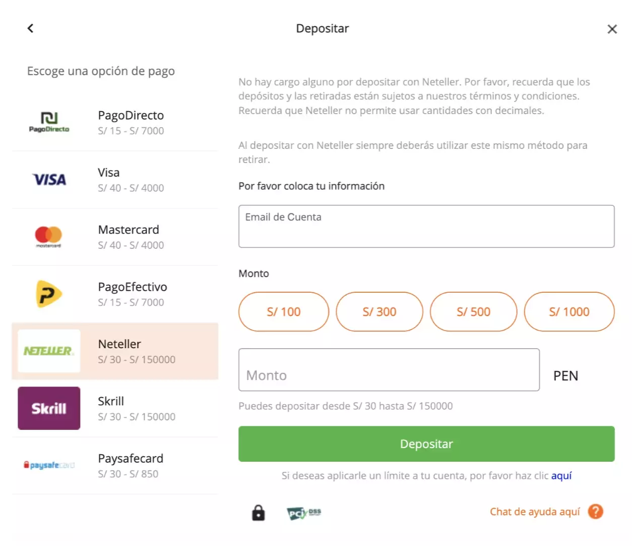 depositos en betsson con neteller