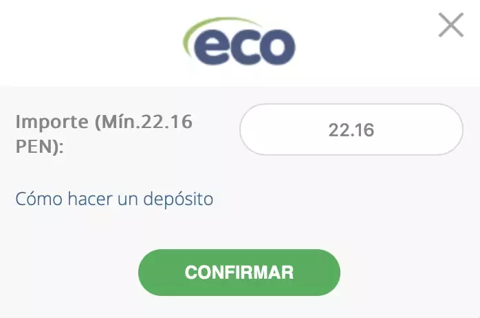 monto minimo de deposito en 22bet con ecopayz