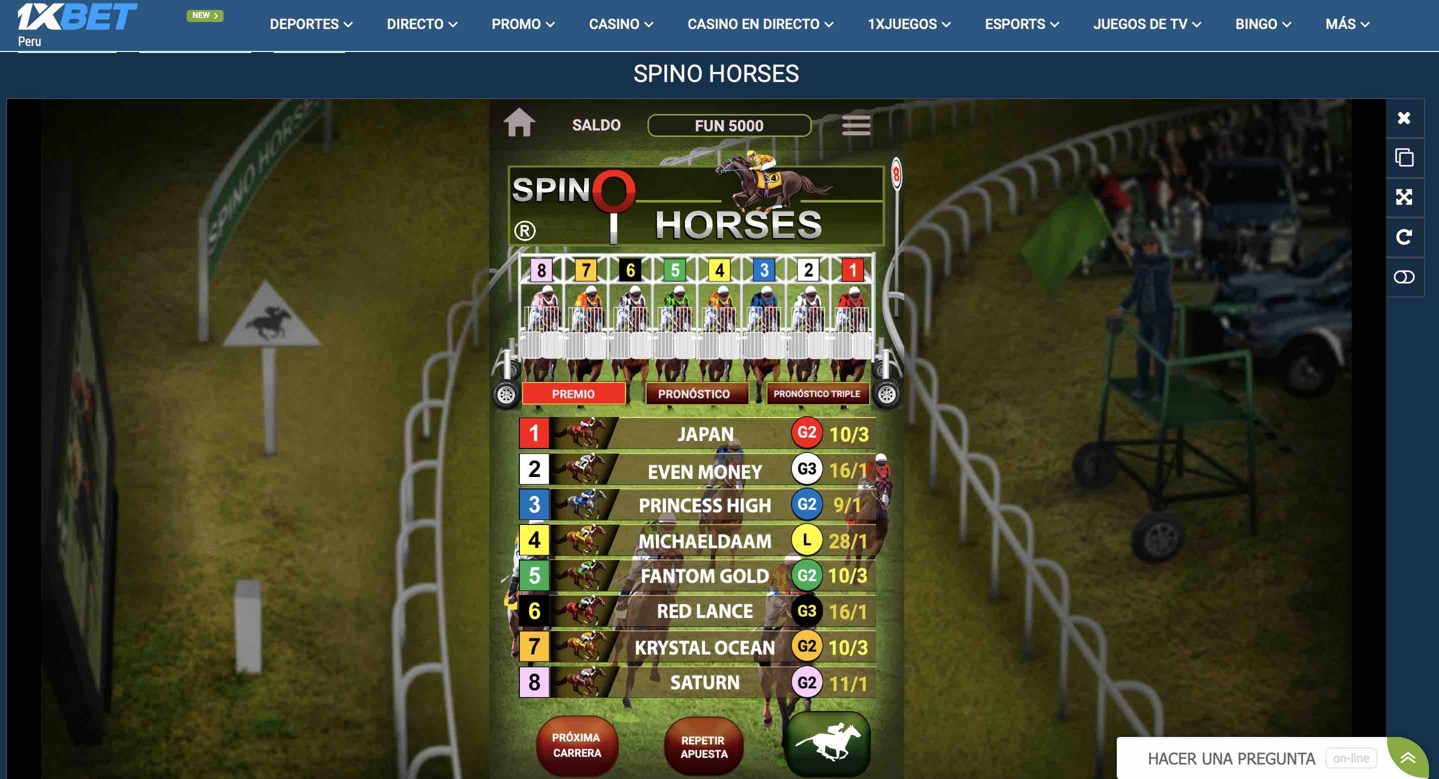 carreras de caballos virtuales en 1xbet