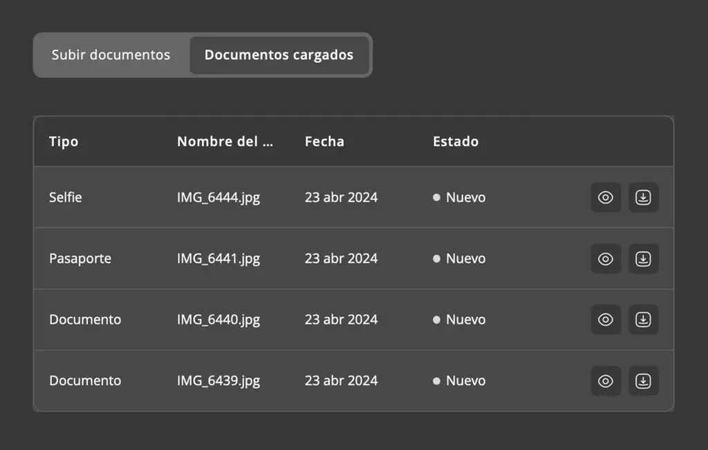 estado de documentos en solbet