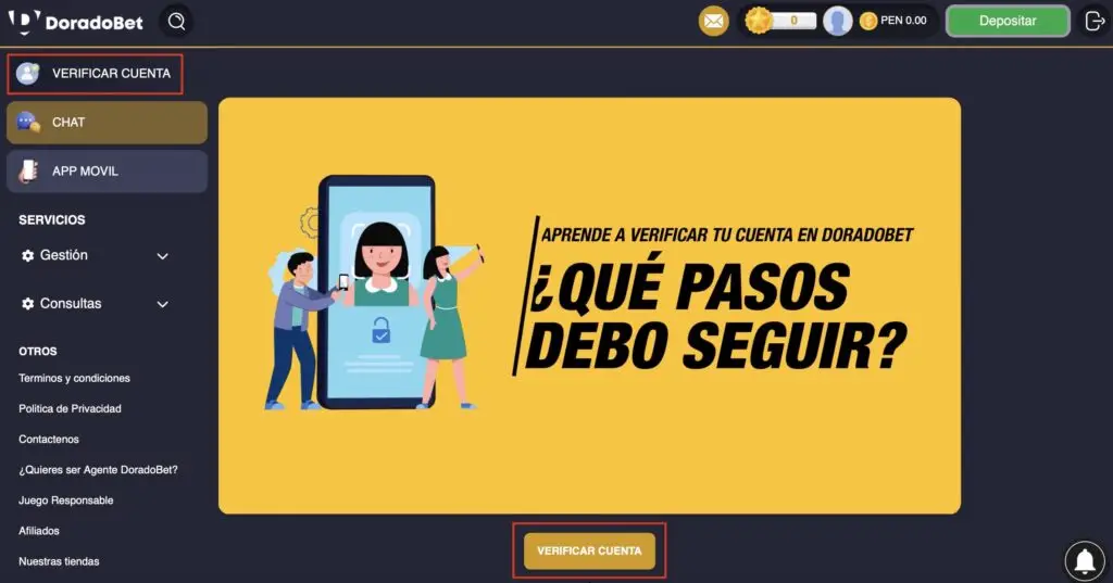 verificar cuenta en doradobet