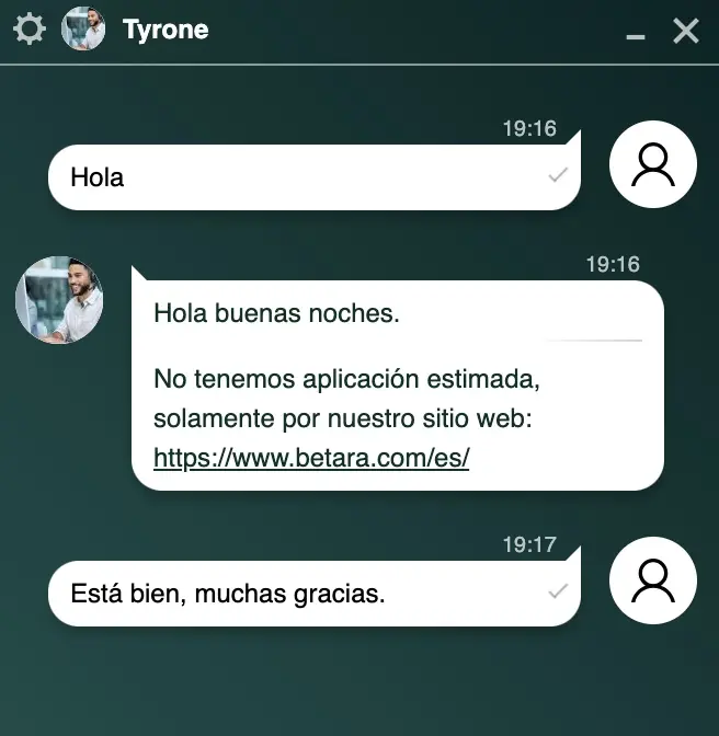 app no disponible en betara