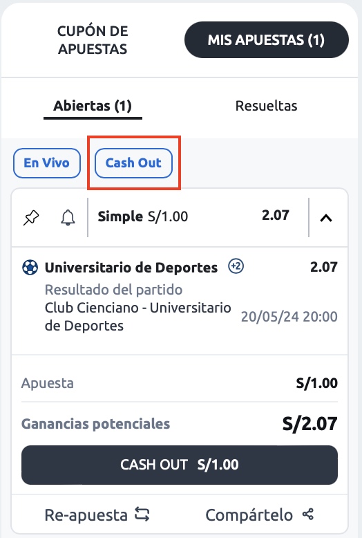 cashout en betano