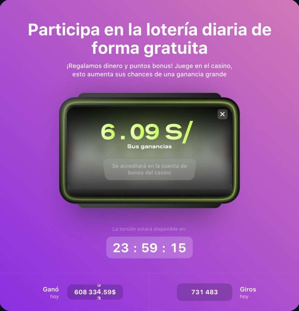 loteria diaria gratuita en 1win