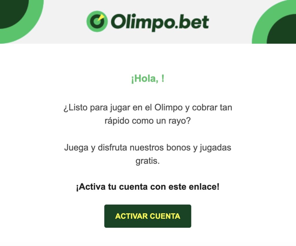 activacion de cuenta olimpo bet