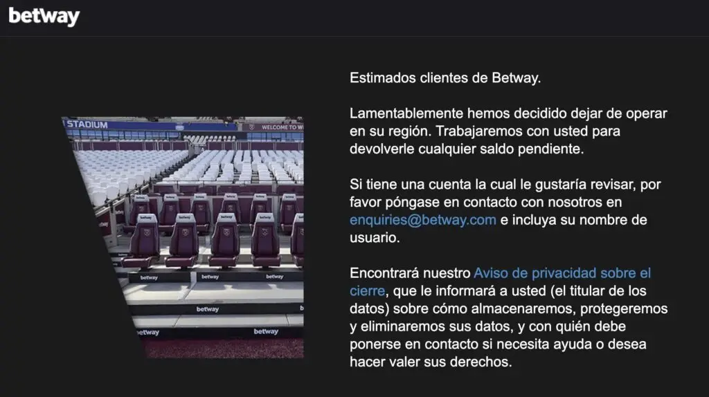 comunicado de betway
