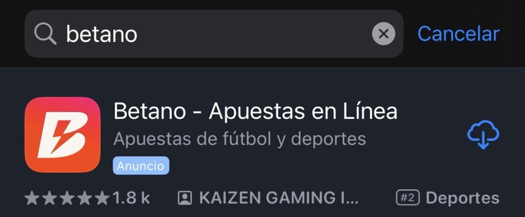 descargar app de betano en ios