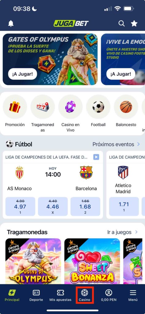 seccion casino en jugabet app