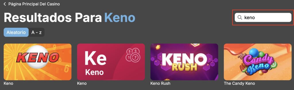 juegos de keno en apuesto casino