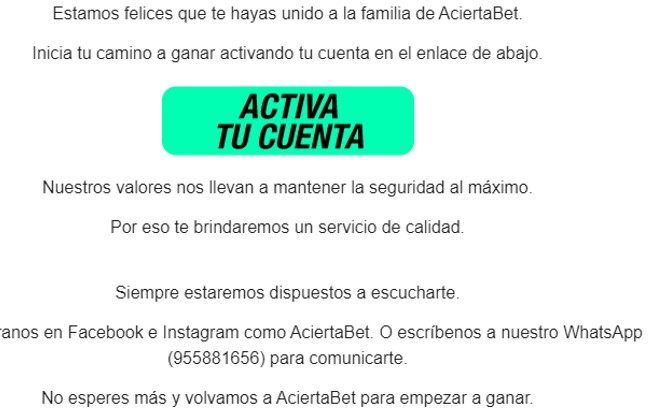 creando cuenta en aciertabet