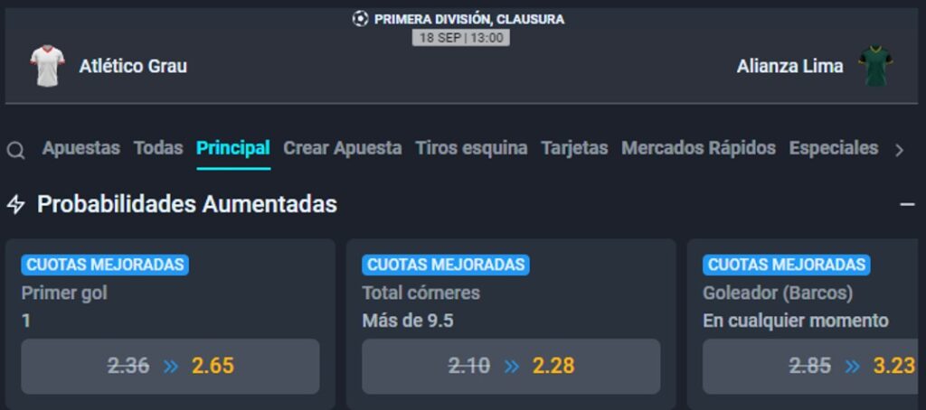 revisando cuotas mejoradas en palmsbet