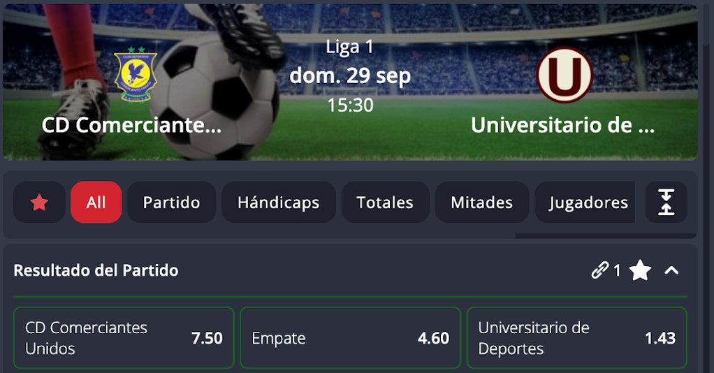 ejemplo de evento sin cashout en pentagol