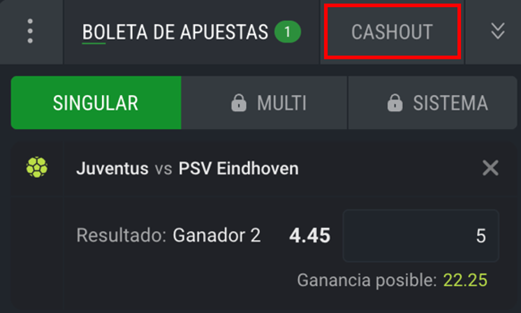 ejemplo de apuesta que si tiene cashout en tinbet