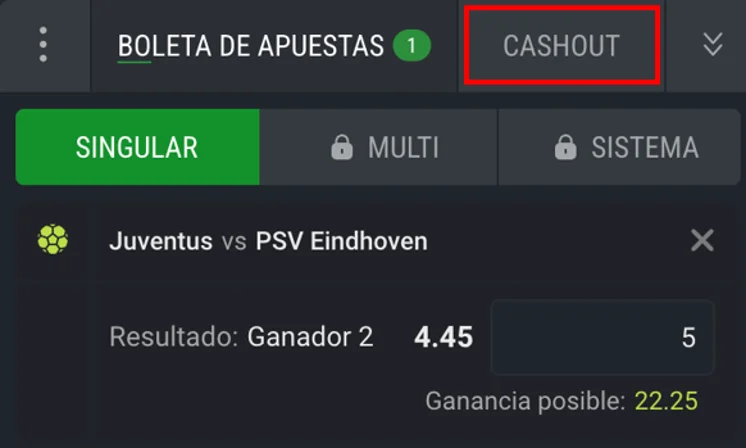 ejemplo de apuesta que si tiene cashout en tinbet