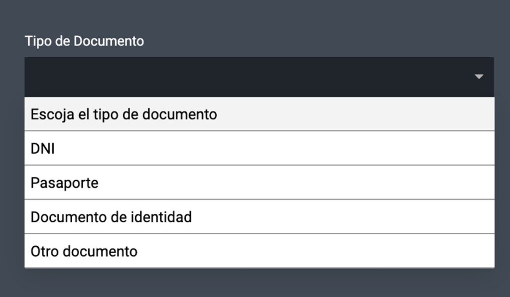 opciones de documentos para verificar tu cuenta en tinbet