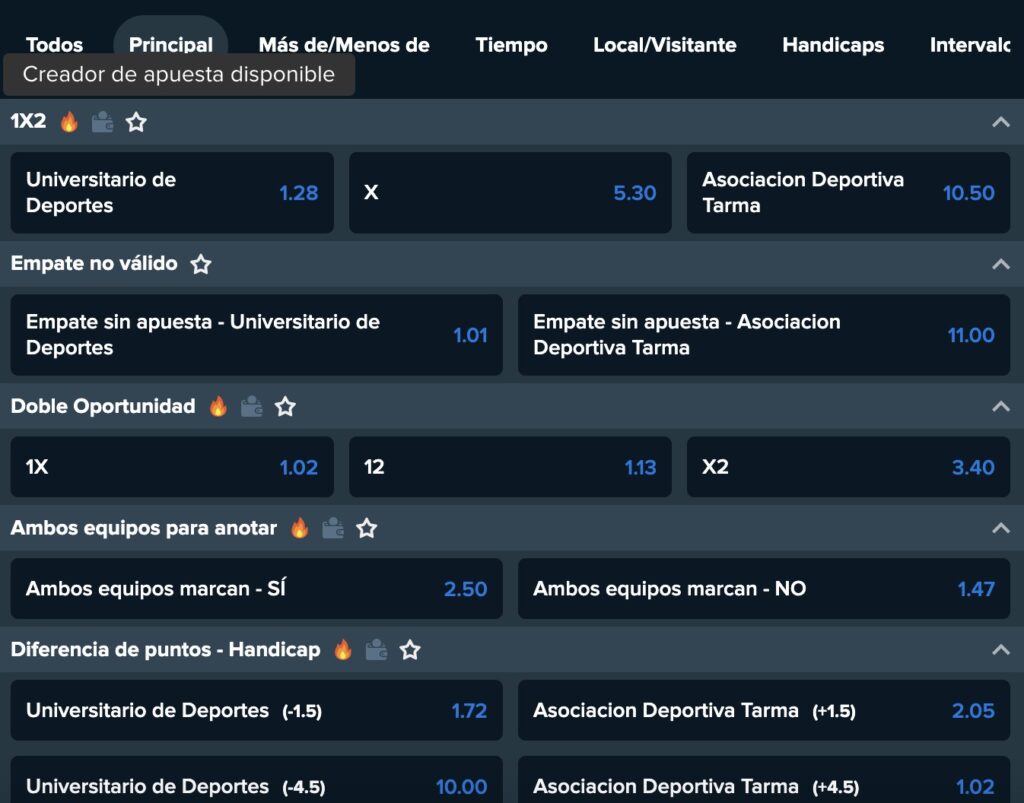 creador de apuestas en stake peru