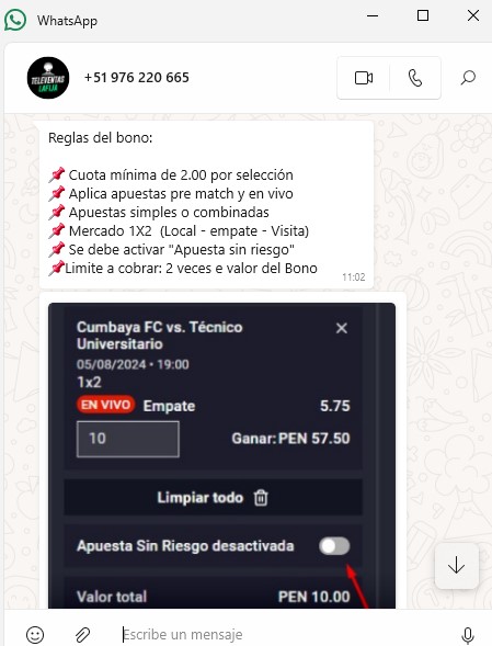 consulta al whatsapp de la fija