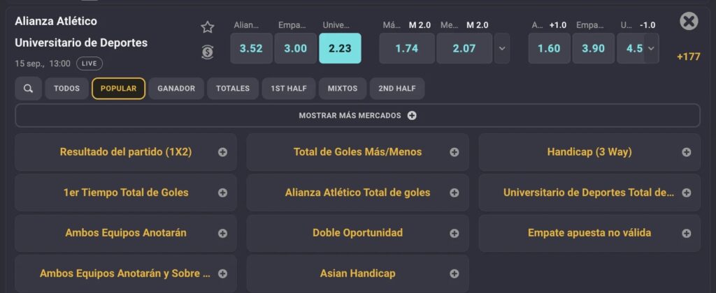 mercados de apuestas en coolbet