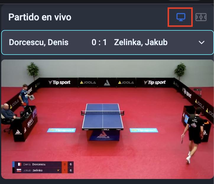 Revisando la tranmision en vivo de Palmsbet