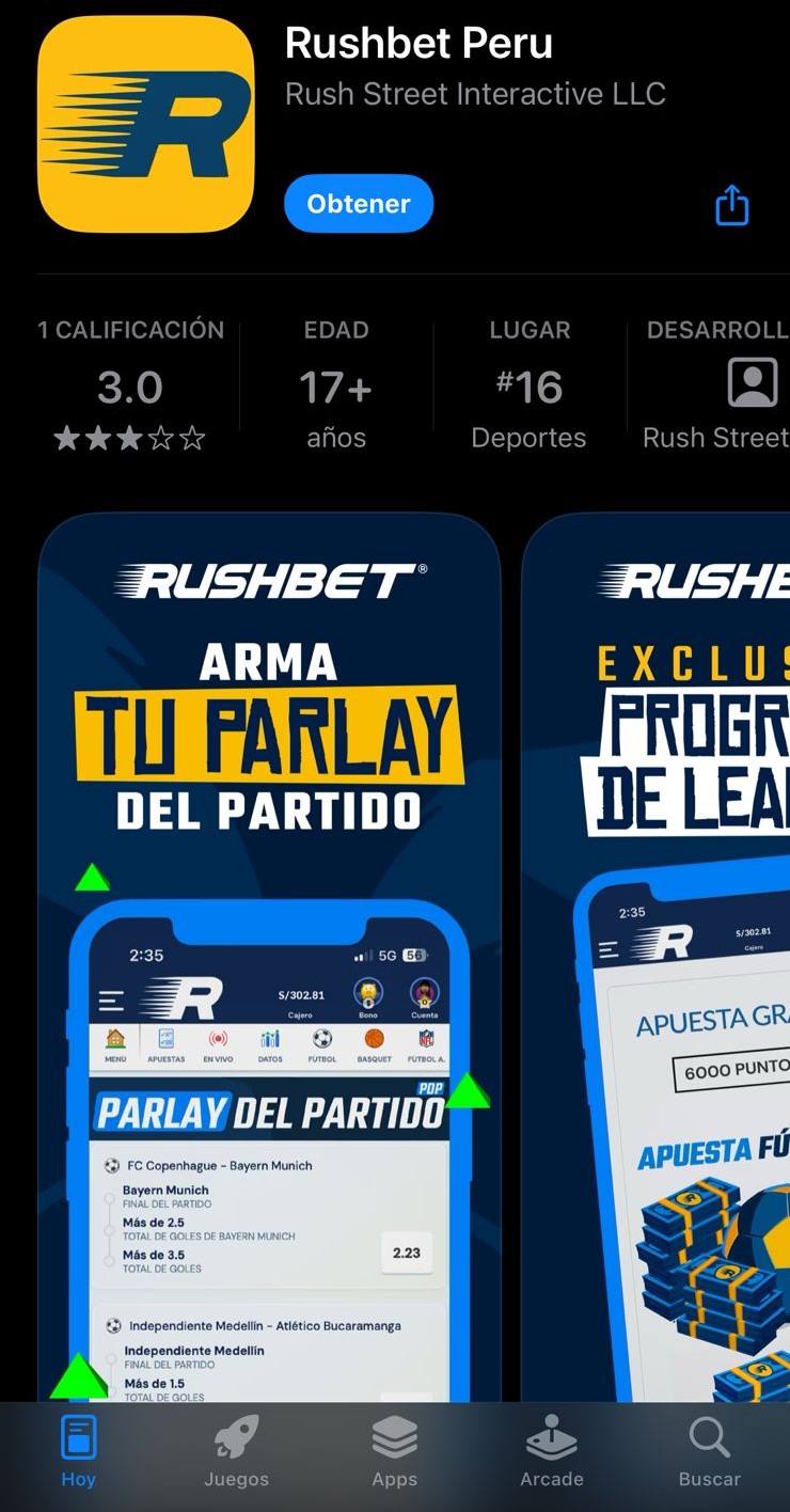 app para ios de rushbet