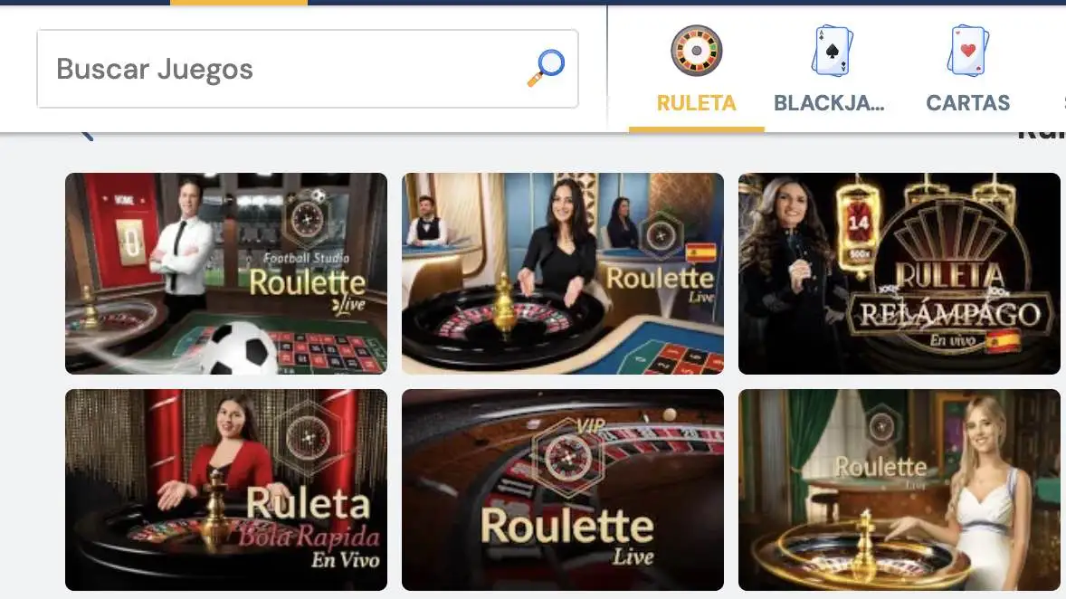 rushbet juegos de mesa