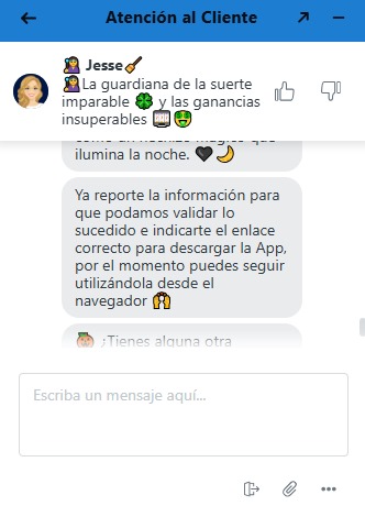 atencion sobre fallla en la descarga del app de android