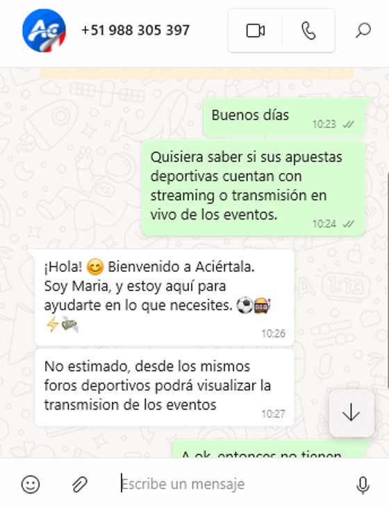 whatsapp de aciertala