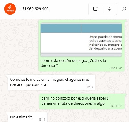 consultando los puntos de pago fisicos de betgol