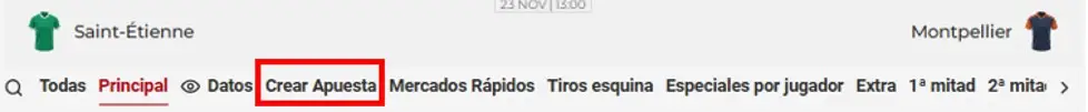 crear apuesta en mi casino