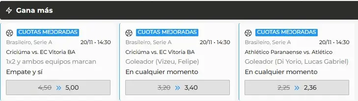 cuotas mejoradas en mi casino