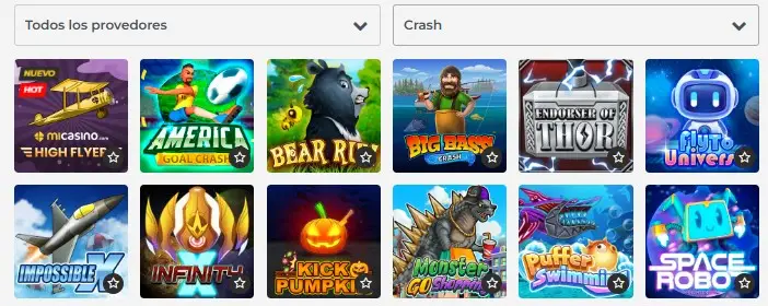 juegos crash en mi casino