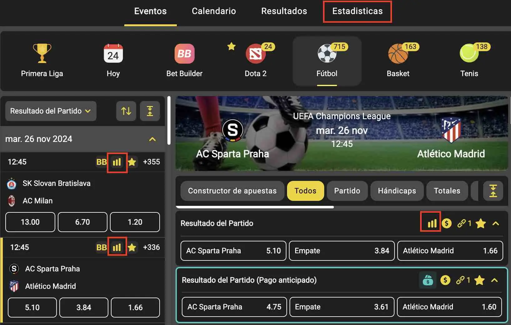 estadisticas en tioricobet