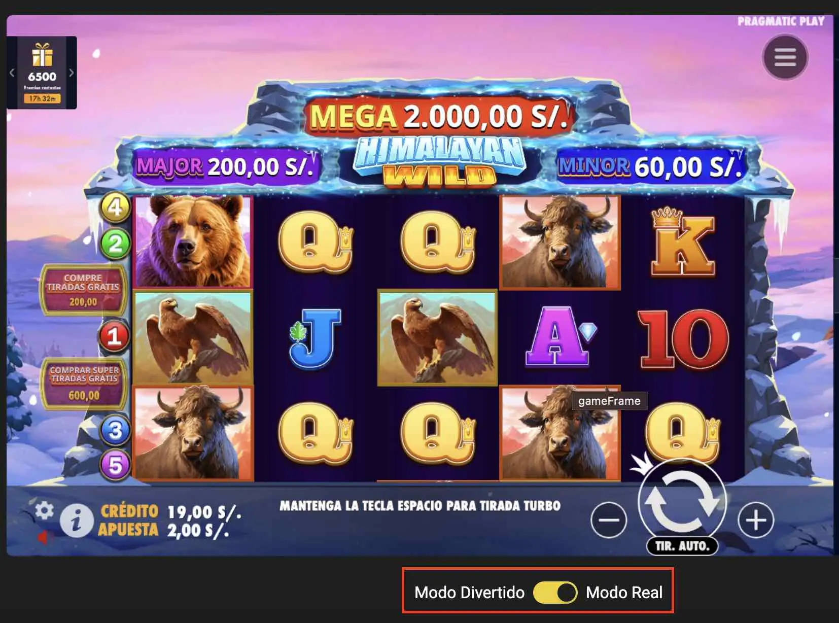 modo divertido en tioricobet