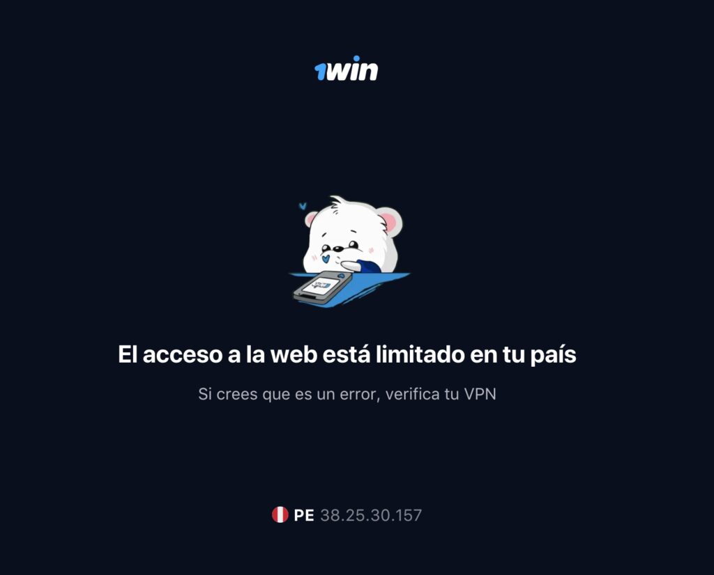 mensaje en el sitio de 1win