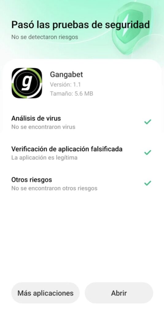 prueba de seguridad de gangabet app