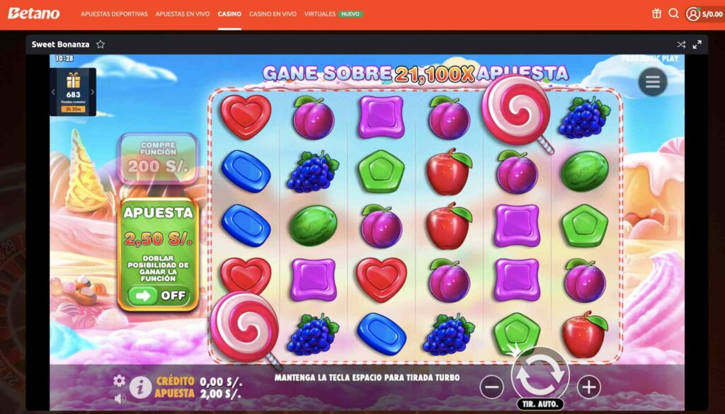 sweet bonanza en betano casino