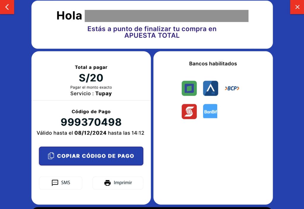 tupay en apuesta total