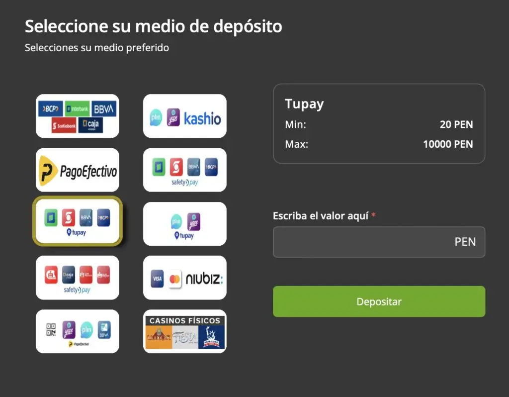 depositos con tupay en solbet