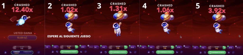 tendencia de multiplicadores en spaceman