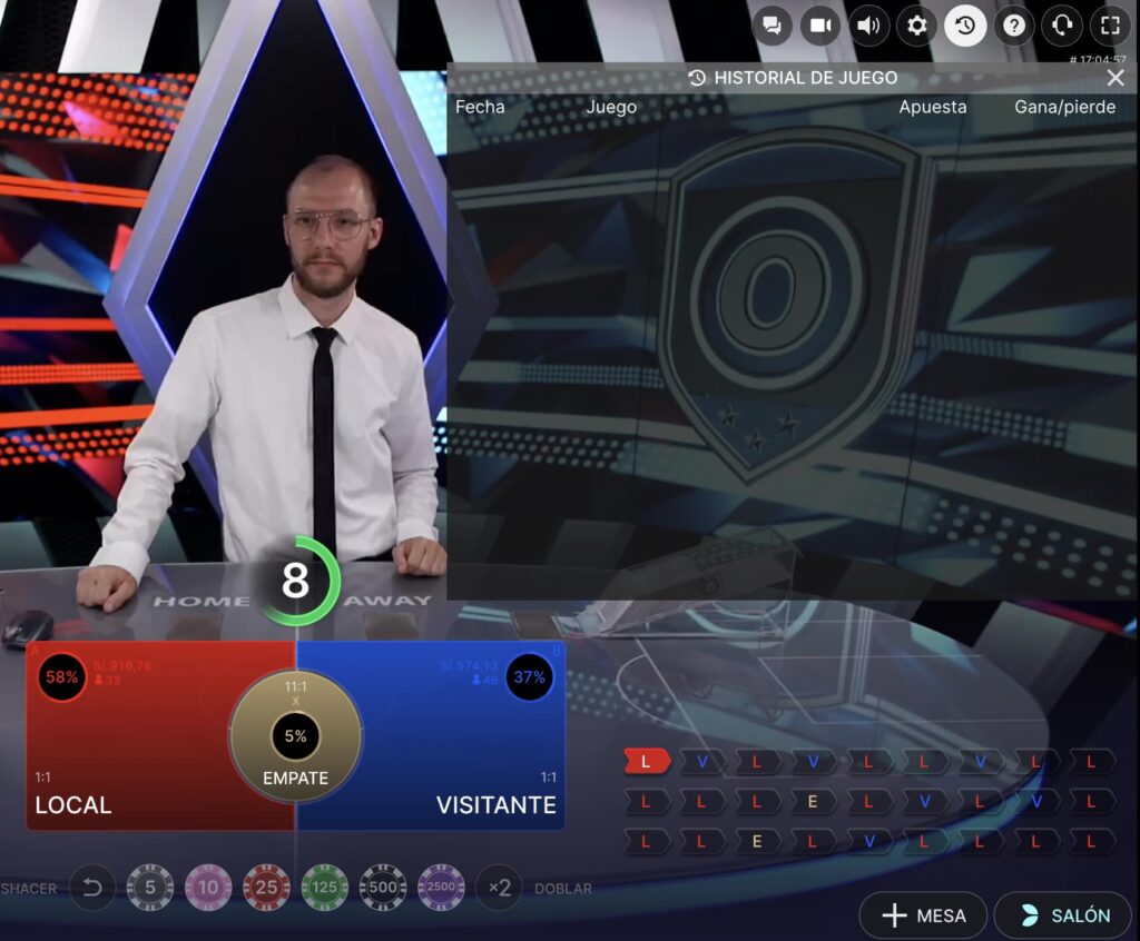 historial de juego en football studio